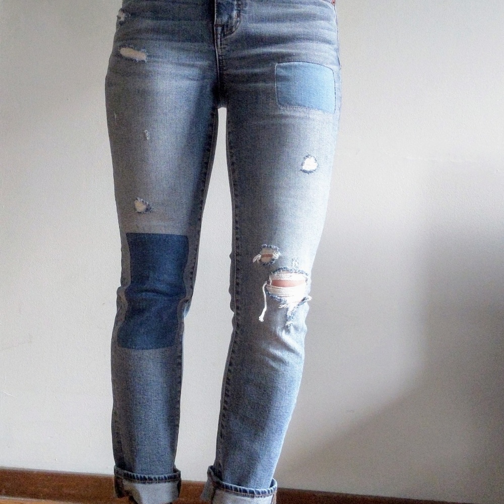 Madewell crusier straight distressed jeans